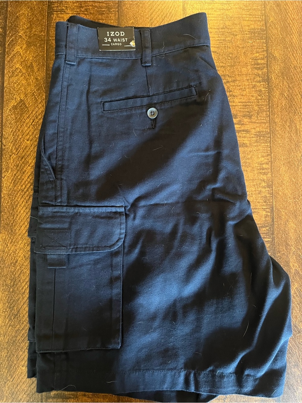 NWT men's IZOD navy blue cargo shorts 34 waist